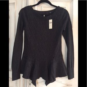 NWT ANTHROPOLOGIE Audrey Peplum KNITTED & KNOTTED SWEATER $148